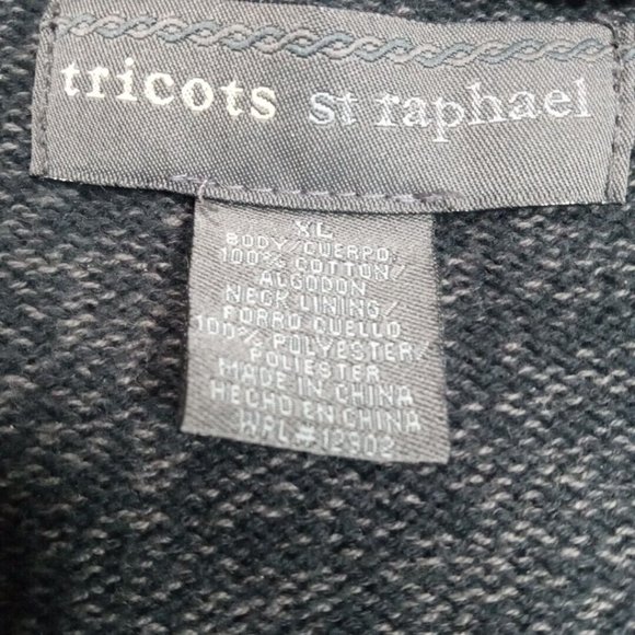 Tricots St. Raphael Mens Sweater Gray XL Mock Neck 1/4‎ Zip Sweatshirt Textured - Picture 10 of 10